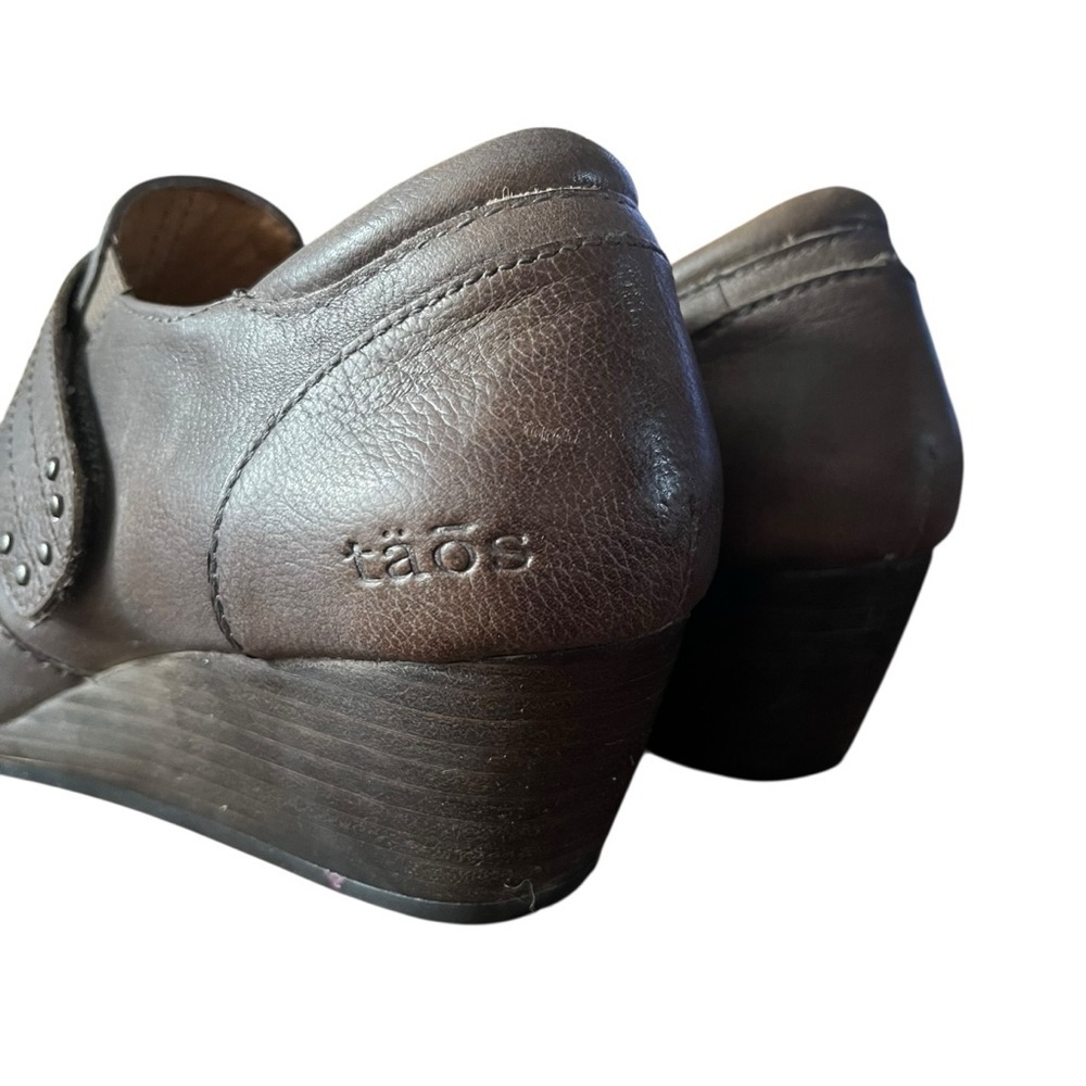 Taos Splurge Leather Wedge Shoes US 8 EUR 39 Comfort - Picture 9 of 14